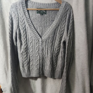 American Eagle Vintage EUC Gray Cable Knit Sweater Size M